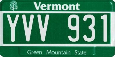 VT license plate YVV931