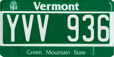 VT license plate YVV936