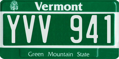 VT license plate YVV941