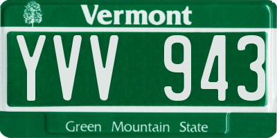 VT license plate YVV943
