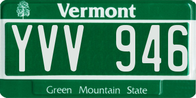 VT license plate YVV946