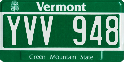 VT license plate YVV948