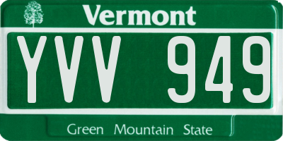 VT license plate YVV949