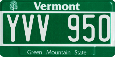 VT license plate YVV950