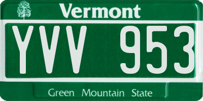 VT license plate YVV953