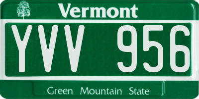 VT license plate YVV956