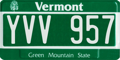 VT license plate YVV957