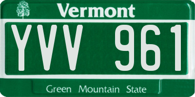 VT license plate YVV961