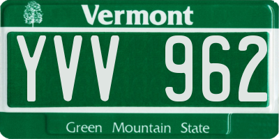 VT license plate YVV962