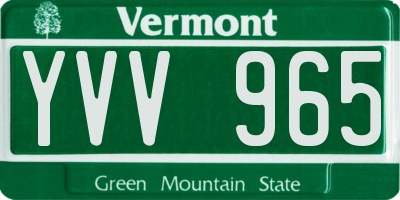 VT license plate YVV965
