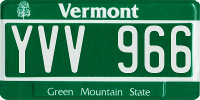 VT license plate YVV966