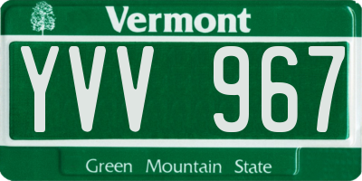 VT license plate YVV967