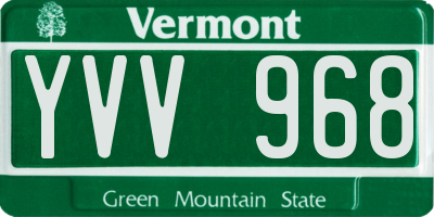VT license plate YVV968