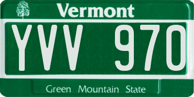 VT license plate YVV970