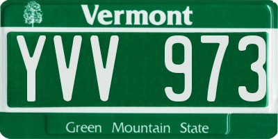 VT license plate YVV973