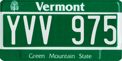 VT license plate YVV975