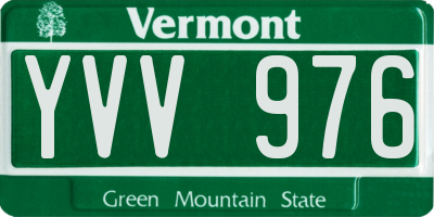 VT license plate YVV976