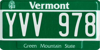 VT license plate YVV978
