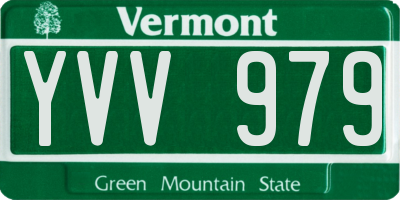 VT license plate YVV979