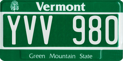 VT license plate YVV980