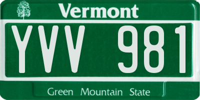 VT license plate YVV981