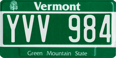 VT license plate YVV984