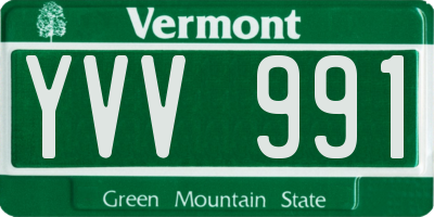 VT license plate YVV991