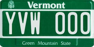VT license plate YVW000