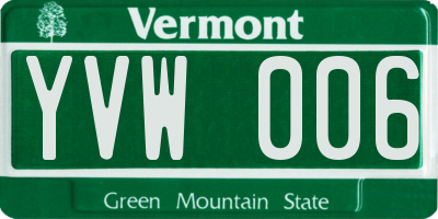 VT license plate YVW006