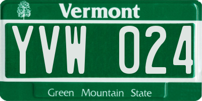 VT license plate YVW024