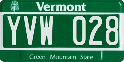 VT license plate YVW028