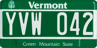 VT license plate YVW042