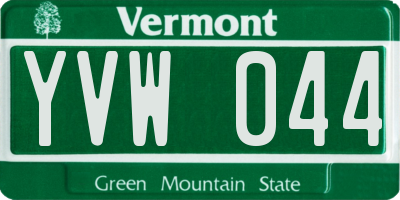 VT license plate YVW044