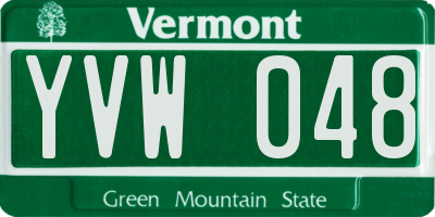 VT license plate YVW048