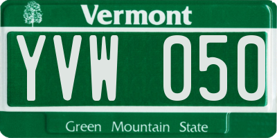 VT license plate YVW050