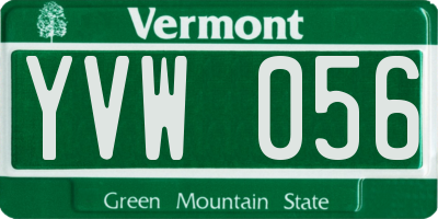 VT license plate YVW056