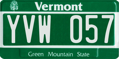 VT license plate YVW057