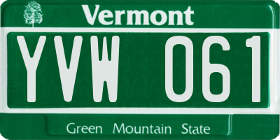 VT license plate YVW061