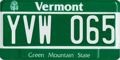 VT license plate YVW065