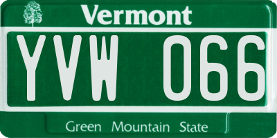 VT license plate YVW066