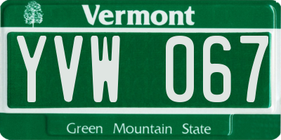 VT license plate YVW067