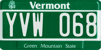 VT license plate YVW068