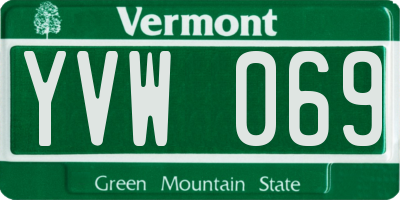 VT license plate YVW069