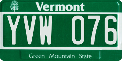 VT license plate YVW076