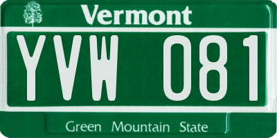 VT license plate YVW081