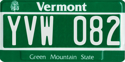 VT license plate YVW082