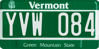 VT license plate YVW084