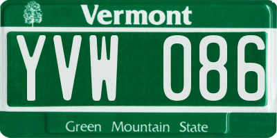 VT license plate YVW086