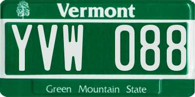 VT license plate YVW088
