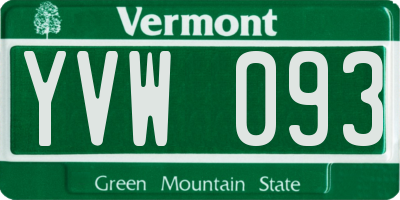 VT license plate YVW093